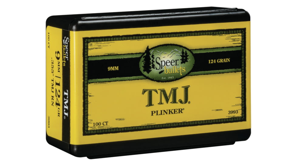 Speer Bullets 3993 TMJ 9 mm .355 124 GR Total Metal Jacket TMJ 100 Box
