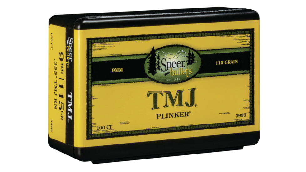 Speer .355 Pistol Bullets, 115 Grain, Total Metal Jacket, 100 Bullets, 3995
