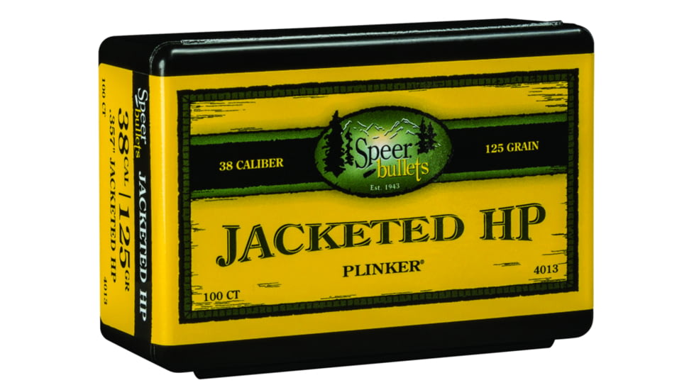 Speer Jacketed Handgun Bullet .357 125 Grain Jacketed Hollow Point Pistol Bullet, 100 Bullets, 4013