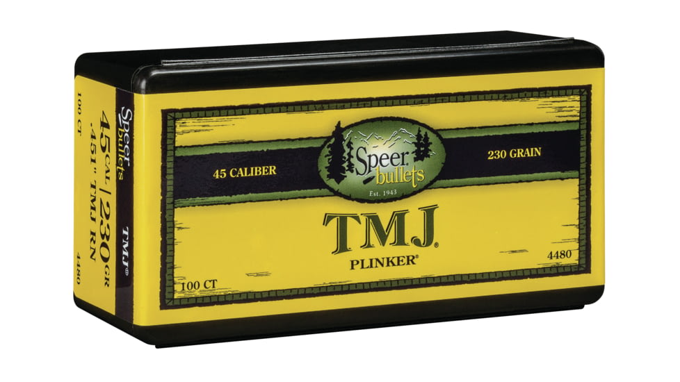 Speer Bullets 4480 TMJ 45 Caliber .451 230 GR Total Metal Jacket TMJ 100 Box