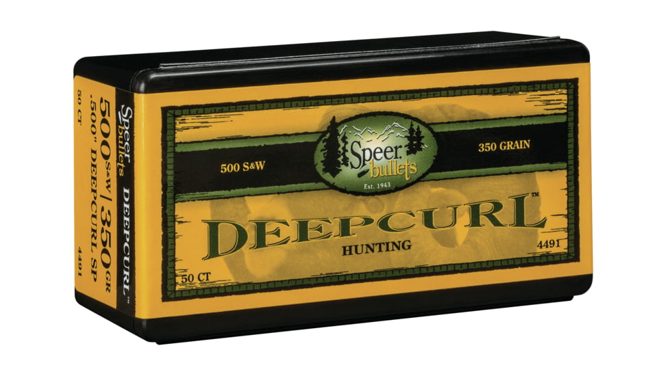Speer DeepCurl Handgun Hunting .500 350 Grain Soft Point Pistol Bullet, 50 Bullets, 4491