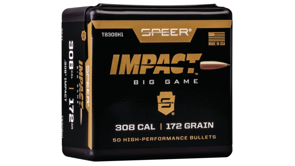 Speer Bullets TB308H1 Impact 30 Caliber .308 172 GR Slipstream Polymer Tip 50