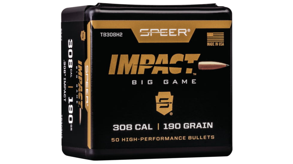 Speer Bullets TB308H2 Impact 30 Caliber .308 190 GR Slipstream Polymer Tip 50 B