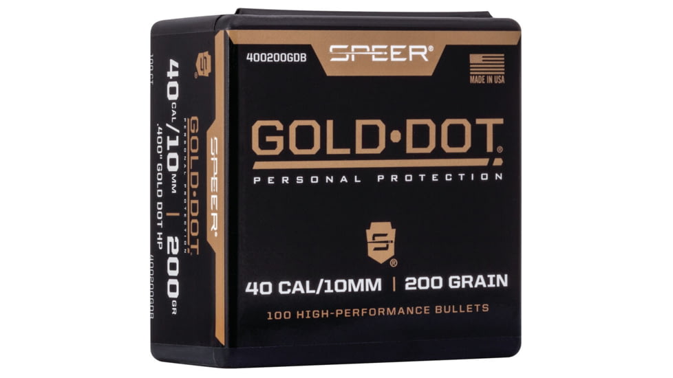 Speer Gold Dot Handgun Bullet 10mm, 200Gr, 400200GDB