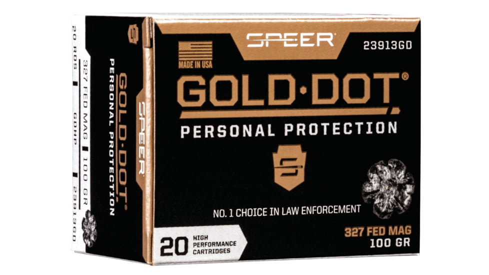 Speer Gold Dot Pistol Ammo, .38 Special, Gold Dot Hollow Point, 100 grain, 20 Rounds, 23913GD