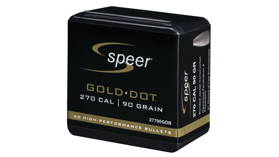 Speer Gold Dot Rifle Component Bullet .277 Rifle Bullet, 90 Grain, Soft Point, 50 Bullets, 27790GDB