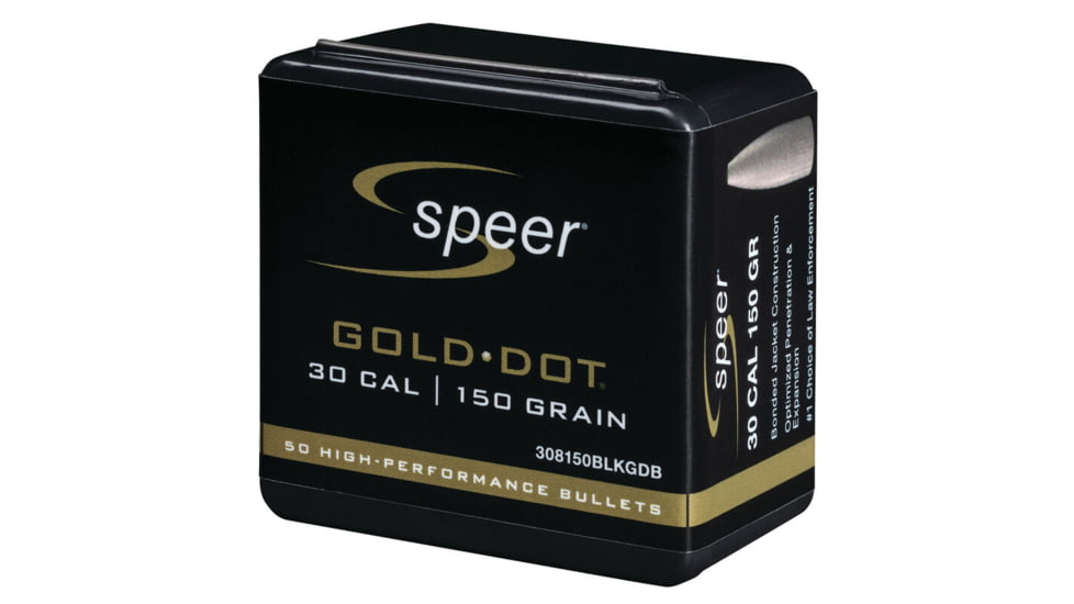 Speer Gold Dot Rifle Component Bullet .308 Blackout Rifle Bullet, 150 Grain, Soft Point, 50 Bullets, 308150BLKGDB