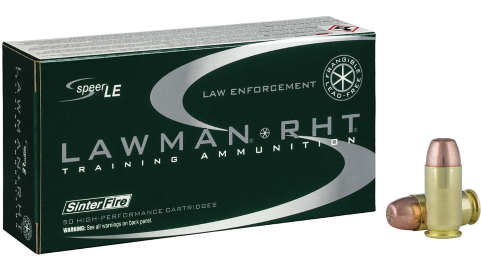 Speer Lawman RHT .45 ACP 155 Grain Frangible Brass Cased Centerfire Pistol Ammo, 50 Rounds, 53395