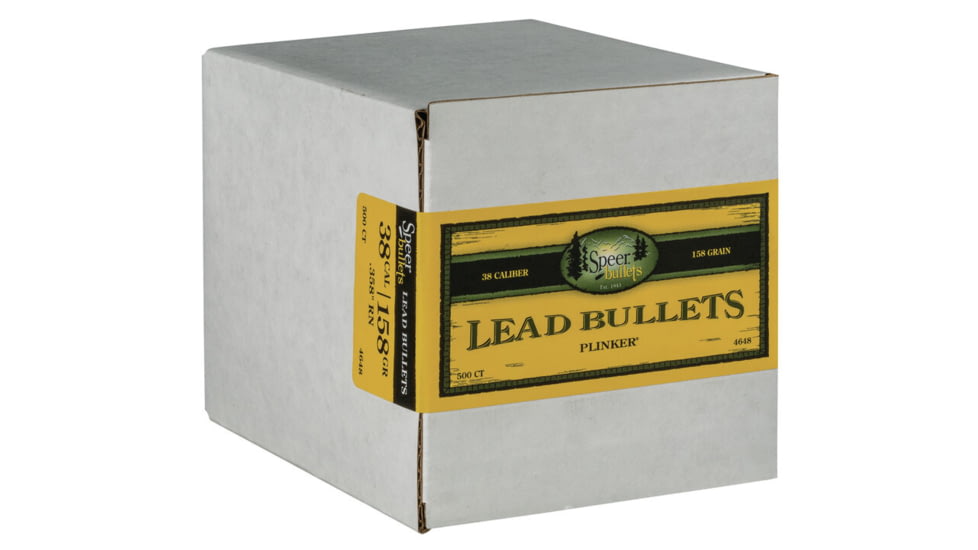 Speer Lead Handgun Bullets, .358,158Gr Rn, 4648
