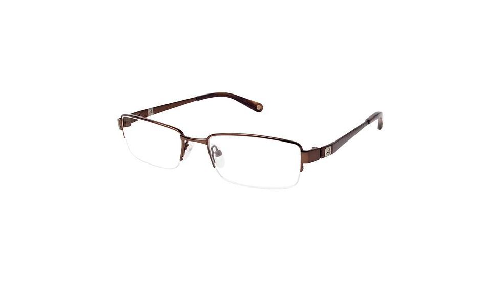 Sperry Top-Sider STONINGTON Single Vision Prescription Eyeglasses - Frame Matte Chocolate Brown, Size 53/18mm SPSTONINGTON01