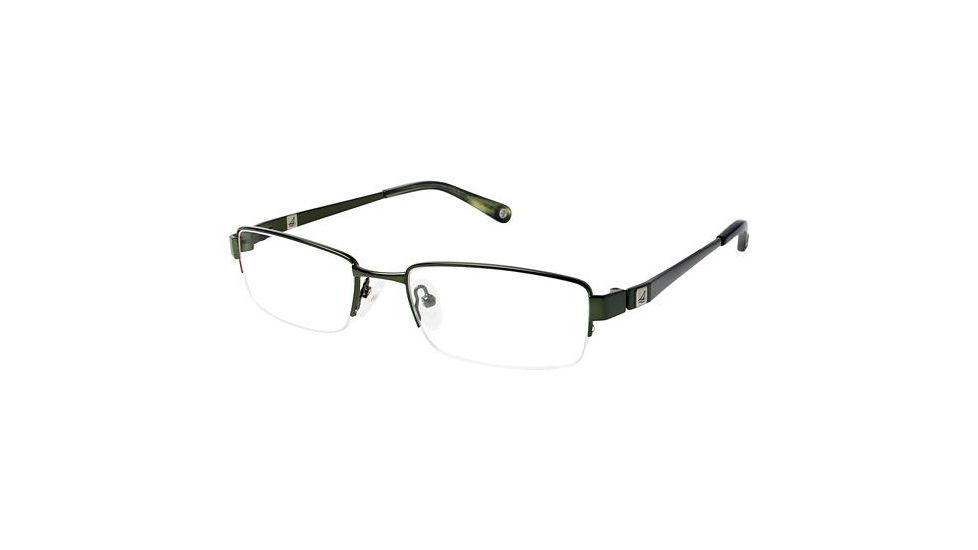 Sperry Top-Sider STONINGTON Single Vision Prescription Eyeglasses - Frame Matte Olive, Size 53/18mm SPSTONINGTON03