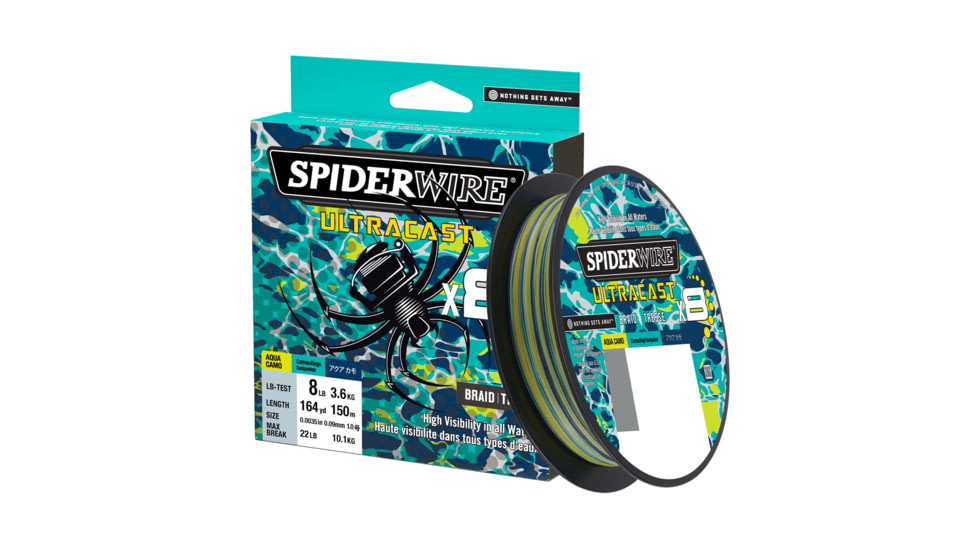 Spiderwire Ultracast Braid, Superline, 30lb test, 164yd Aqua Camo, Boxed, SUCFS30-AQC