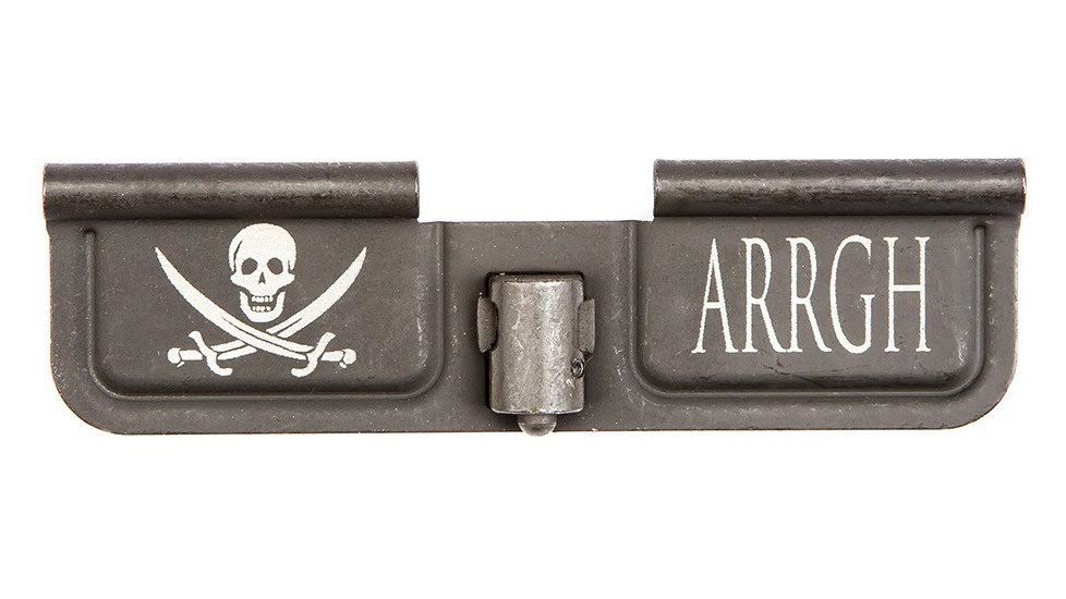 Spikes Tactical Ejection Port Door with Pirate and Arrgh Engraving, Black, SED7003