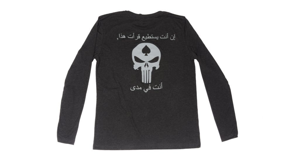 Spikes Tactical Mens - T-Shirt - Long Sleeve - Shooting Punisher, Vintage Black, 2XL SGT2010-2X