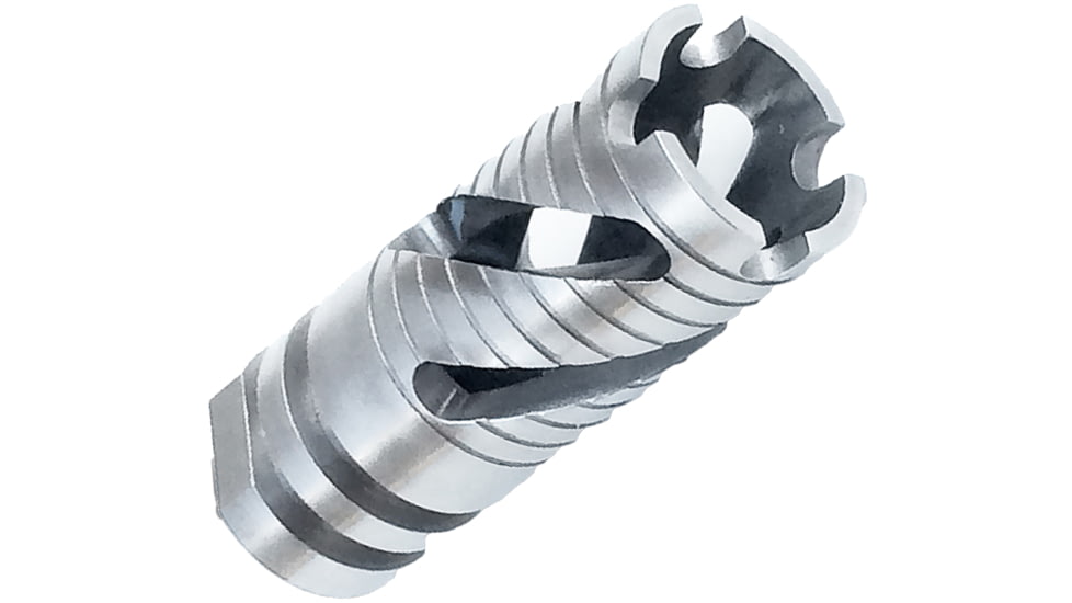 Infinite Product Solutions Gen 1 Spiral Phantom Flash Hider, M15 x 1, Natural Stainless Steel, 15RH-PHNTM-SS-CW