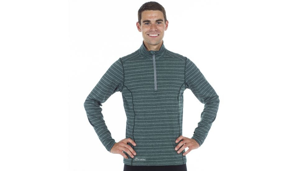 SportHill Echo Zip Top - Men's-Spruce Stripe-Small