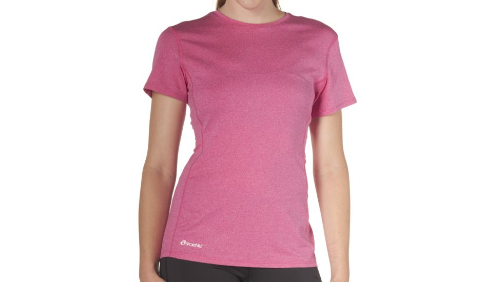 SportHill Temp Tech Short Sleeve Tee - Womens-Fuchsia-Medium