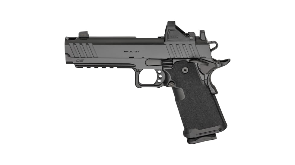 Springfield Armory 1911 DS Prodigy Comp Semi Auto Pistol, 9mm Luger, 5 inch Barrel, Adjustable, Black, Steel, 10 Round Capacity, PH9119AOSLCCOMPPAC