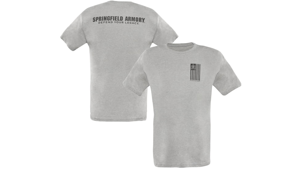 Springfield Armory Defend Your Legacy Short Sleeve T-Shirt - Mens, Heather Gray, 2XL, GEP20492X