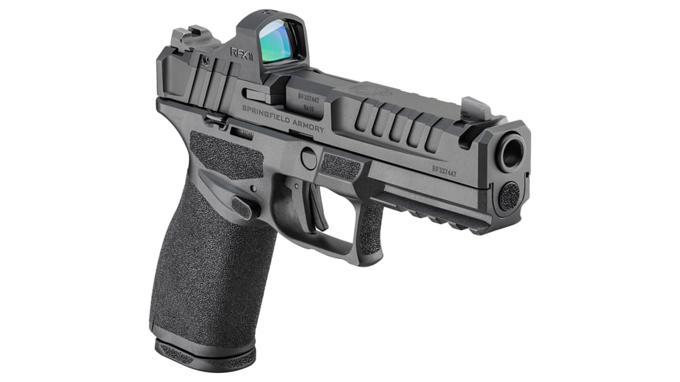 Springfield Armory Echelon Comp Semi Auto Pistol, 9mm Luger, 4.5 inch Barrel, Fixed, Black, Polymer, 10 Round Capacity, EC9459BLCCOMPPAC