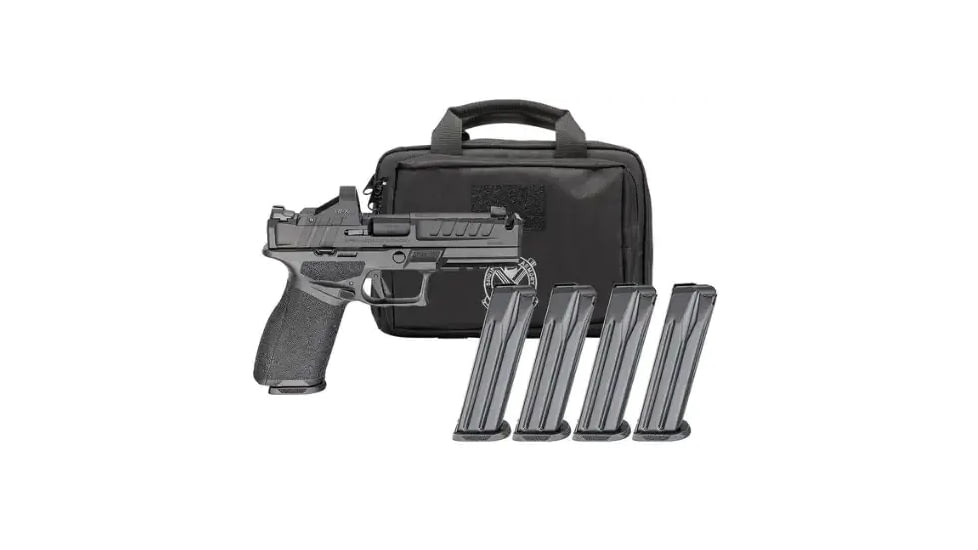 Springfield Armory Echelon Semi Auto Pistol Gear Pack, 9mm, 4.5 inch Barrel, Viridian RFX 11, Black Polymer Grip/Stock, Compensator, 3-Mags 17 Rounds, 1-Mag 20 Rounds, EC9459BCOMPPAC