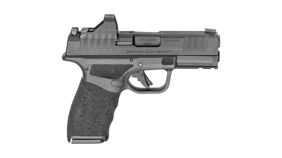 Springfield Armory Hellcat Pro Comp Semi Auto Pistol, 9mm Luger, 3.8 inch Barrel, Fixed, Black, Polymer, 15 Round Capacity, HCP9379BOSP15COMPAC