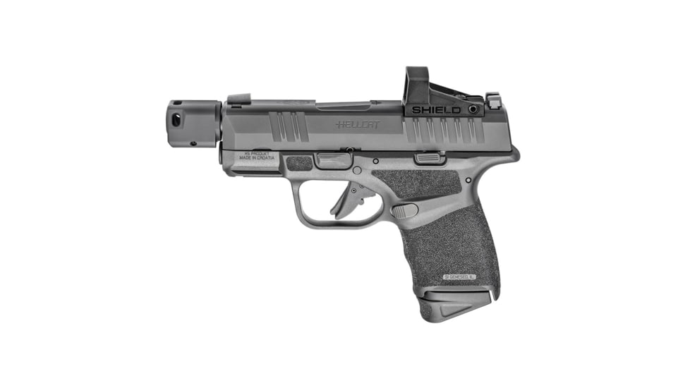 Springfield Armory Hellcat Threaded Barrel w/ Self-Indexing Compensator, Glock 17, 9mm Luger, 3.8 inch, 1-10 Twist, 1/2x28 Thread, Melonite, Black, HC0901TB-KIT