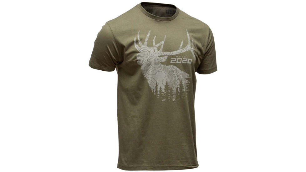 Springfield Armory Model 2020 Elk Short Sleeve T-Shirt - Mens, Military Green, Large, GEP8605L