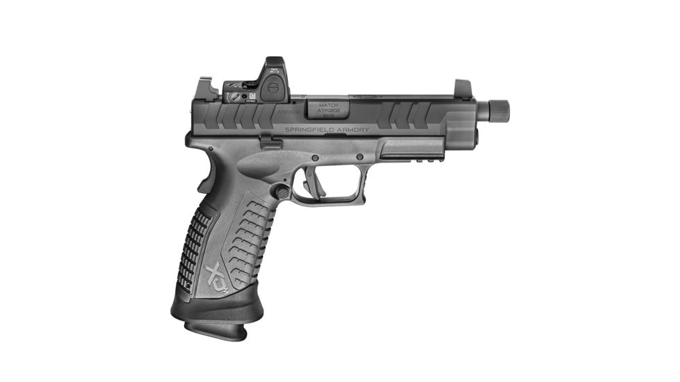 Springfield Armory XD-M 4.5in Threaded Barrel, Glock 17, 9mm Luger, 5.28 inch, 1-10 Twist, 5x28 Thread, Melonite, Black, XDM0901TB-KIT