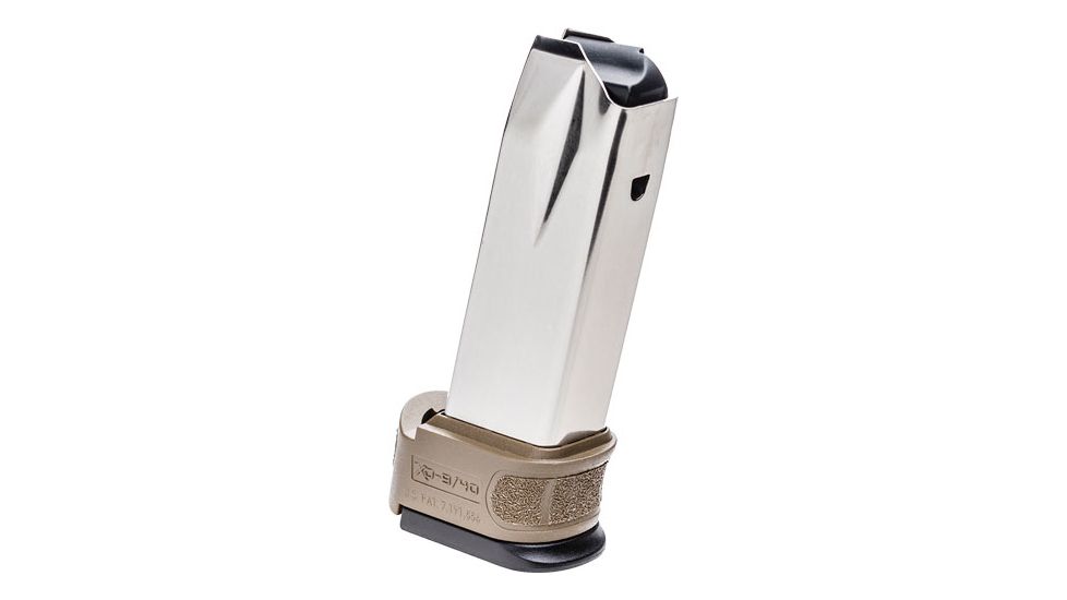 Springfield Armory XD Mod.2 Sub-Compact .40 SW Extended Magazine w/ Sleeve, 12 Round, Flat Dark Earth, 1 Pack, Stainless Steel, XDG0932FDE-12RD