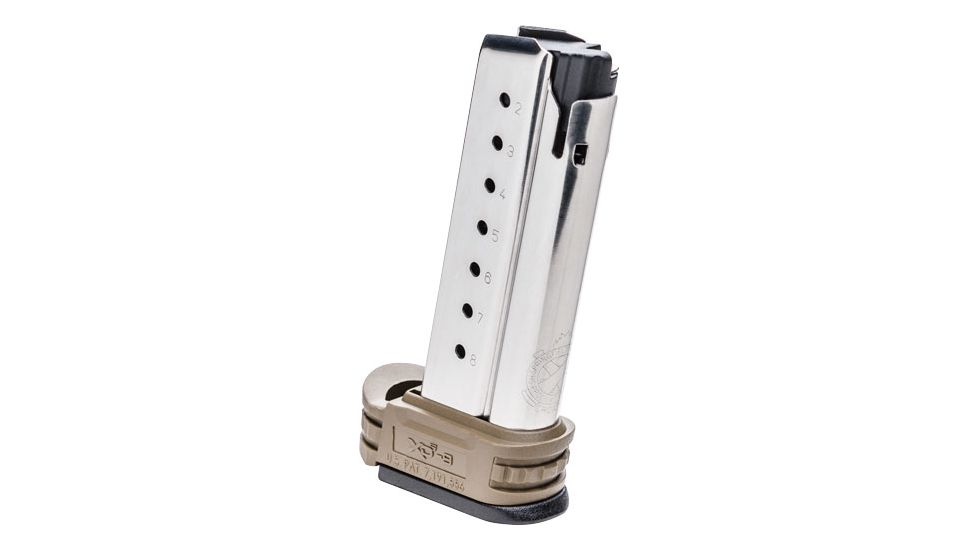 Springfield Armory XD-S Mid-Size Magazine w/ Sleeve for Backstrap 1/2, 9mm, 8 Round, Flat Dark Earth Finish, XDS0908DE-8RD