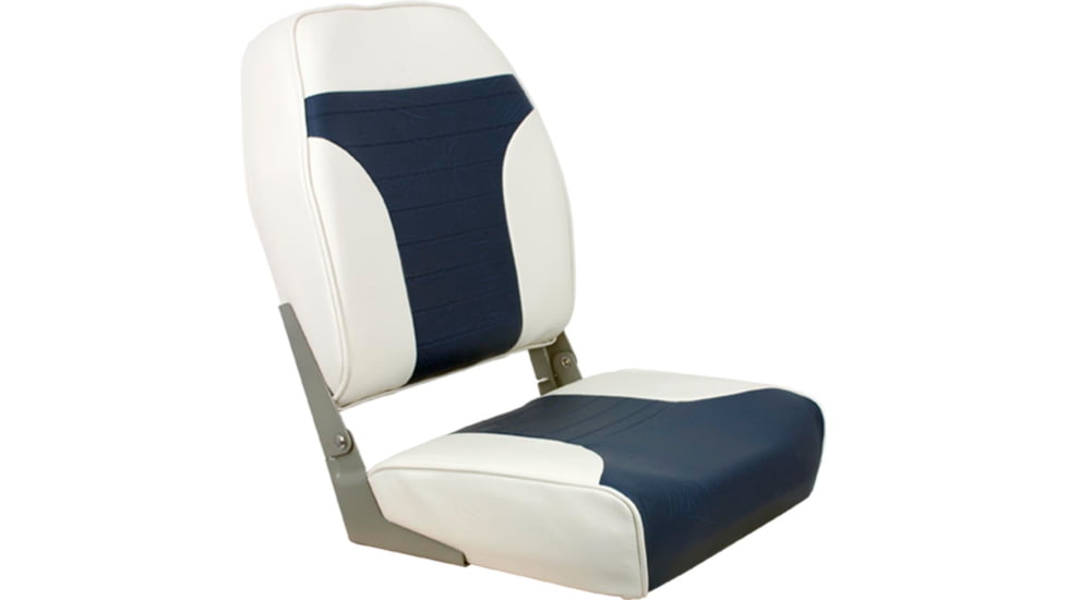 Springfield Marine High Back Folding Chair, White/Blue, 1040667