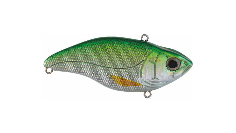 Spro Aruku Shad 75 Lipless Rattle Crankbait, Sinking, Green Shiner, 3in, 5/8oz, SAS75GSR