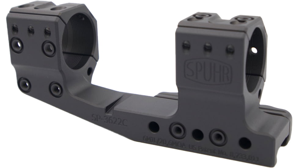 Spuhr 30mm Cantilever Gen 3 Rifle Scope Mount, 1.5 in, 20.6 MOA, Black, SP-3622C