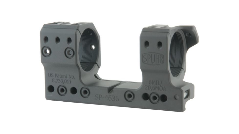 Spuhr 34mm H34mm 6MIL/20.6MOA Rifle Scope Mount for Picatinny Rail, Black, SP-4636