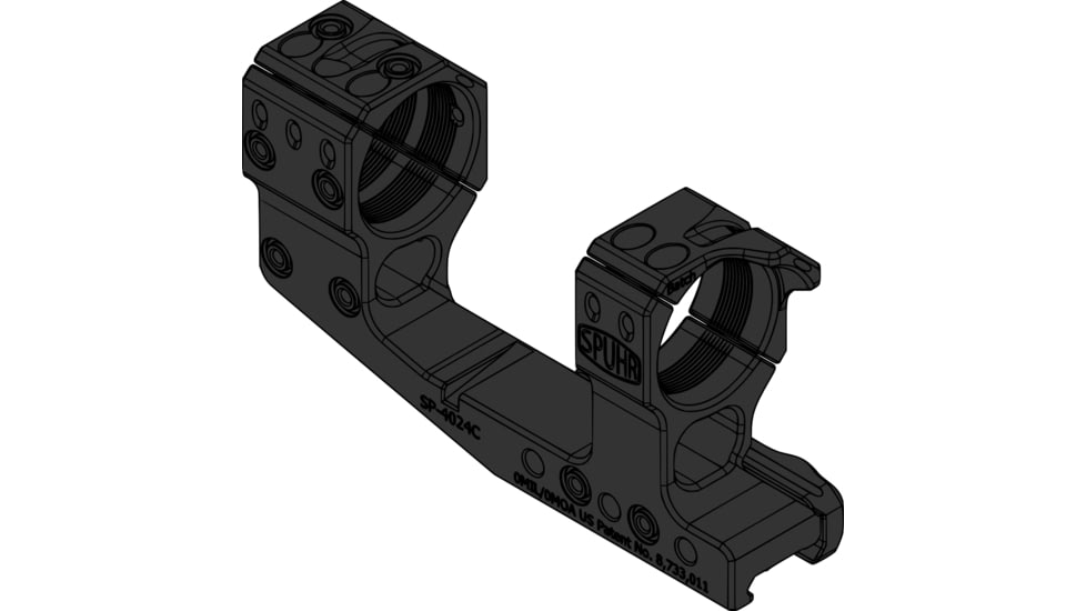 Spuhr Cantilever Scope Mount, 34 mm Tube, 48 mm, 0 Mil, Black, SP-4024CM