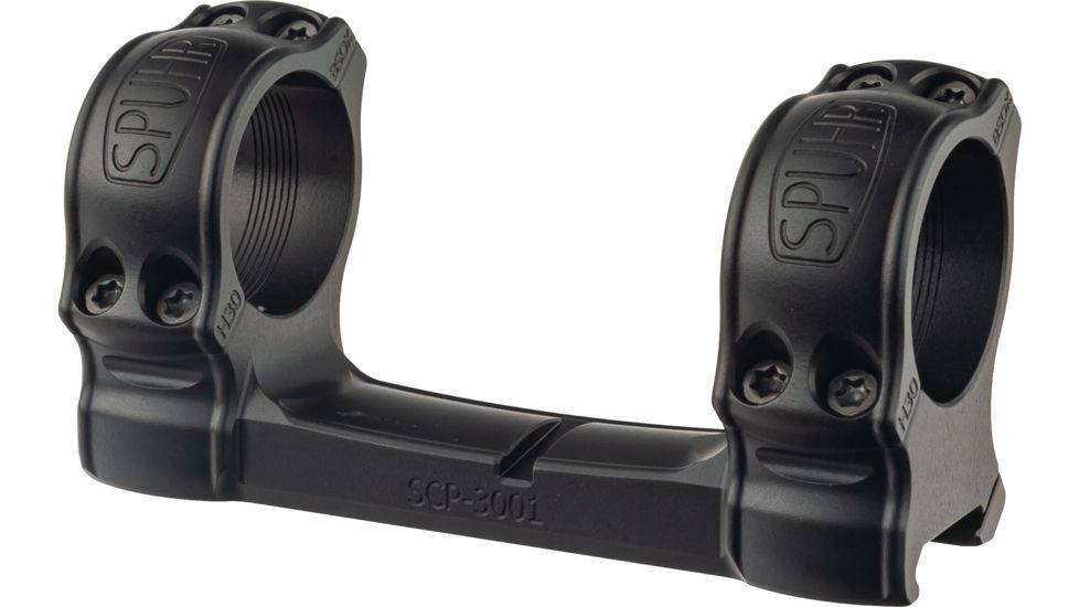 Spuhr Picatinny Aesthetic Mount w/Classic Rings, 0 MOA, Dia 30mm, H 30mm, Black, SCP-3001A