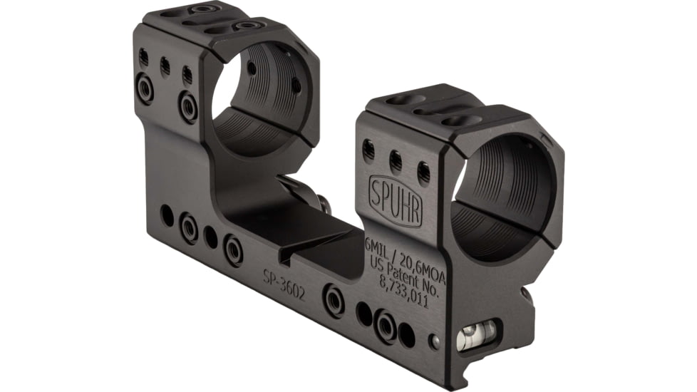 Spuhr Scope Mount 30mm Tube, 38mm, 6Mil, Picatinny, Black, SP-3602M