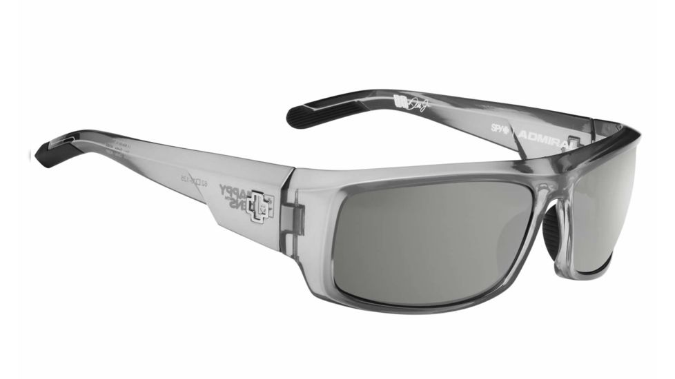 Spy Optic Admiral Bifocal Prescription Sunglasses, Clear Smoke Frame, Happy Gray Green W/ Silver Mirror Lens-672350204358BI