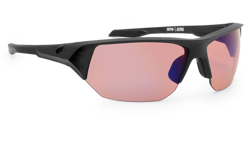 Spy Optic Alpha Sunglasses, Matte Black Frame, Rose Contact Lens 672061374999
