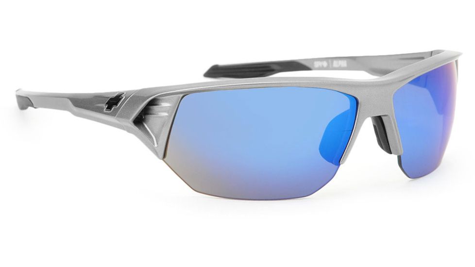 Spy Optic Alpha Sunglasses, Metallic Silver Frame, Grey Blue Spectra Lens 672061556121