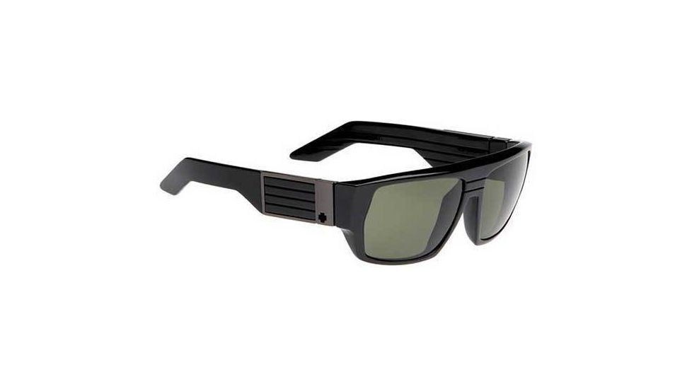 Spy Optic Blok Sun-Glasses - Shiny Black - Gray-Green Lenses 670923062133