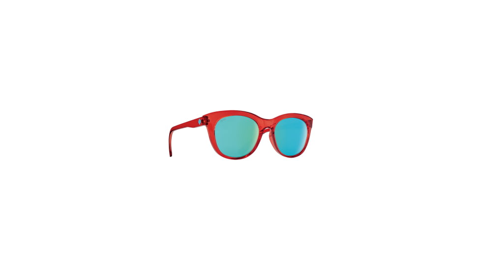 Spy Optic Boundless Women's Sunglasses, Translucent Red Frame, Bronze w/ Light Blue spectra Mirror Lens, Medium/Large, 101597