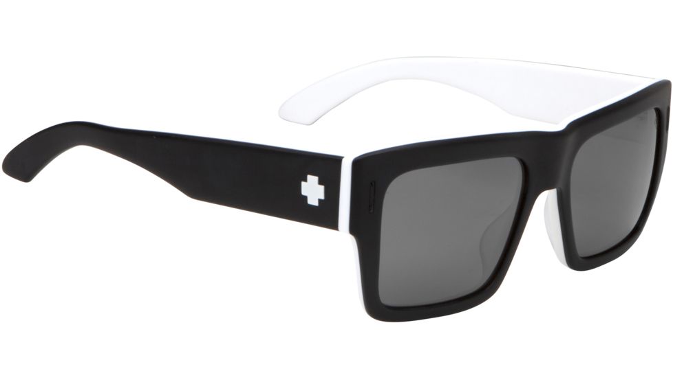 Spy Optic Bowery Sunglasses - Whitewall Frame and Grey W/Black Mirror Lens 673010809139