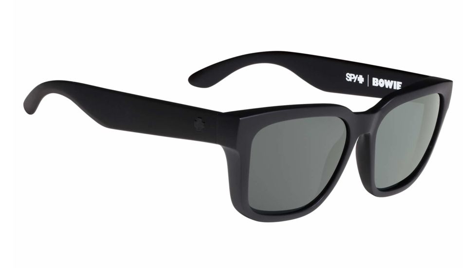 Spy Optic Bowie Sunglasses, Matte Black Frame, Happy Grey Green Polar Lens 673247374864