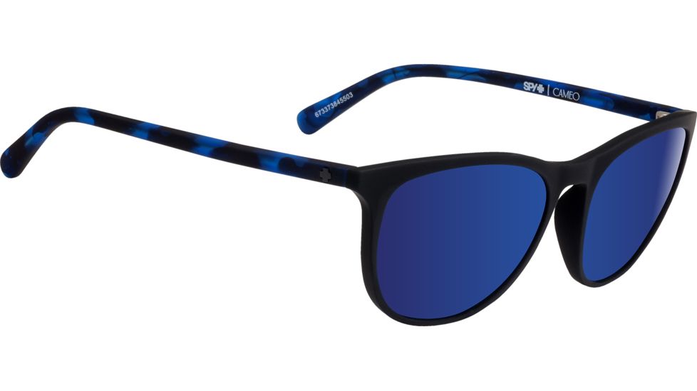 Spy Optic Cameo Progressive Prescription Sunglasses, Soft Matte Black/Navy Tort Frame, 673373845503PR