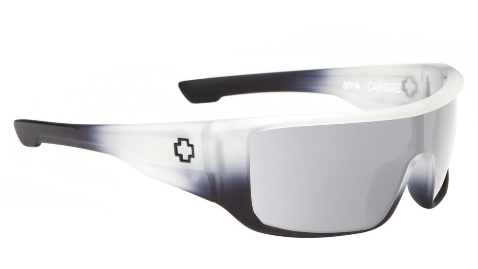 Spy Optic Carbine Sunglasses - White Lightning Frame and Grey W/ Silver Mirror Lens 673029787143