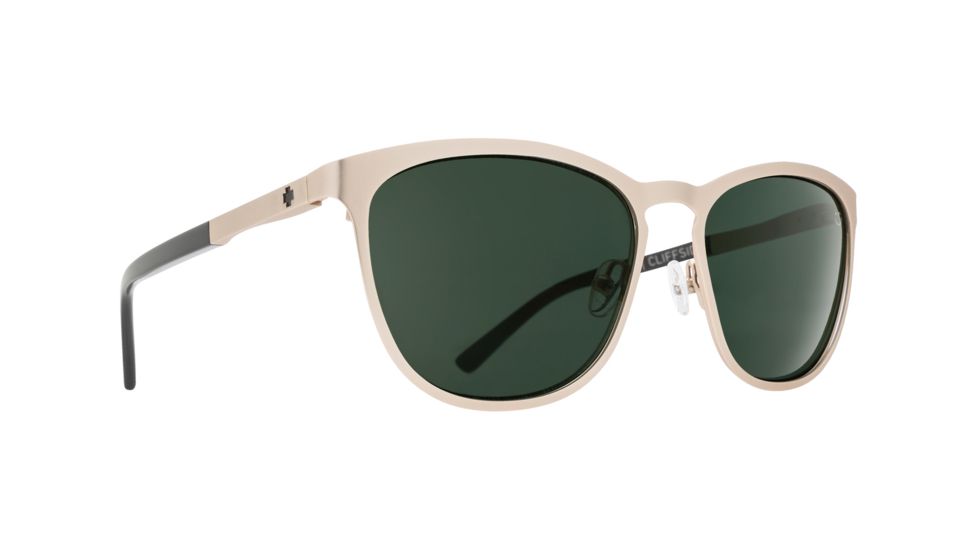 Spy Optic Cliffside Sunglasses, Matte Gold/Gloss Black Frame, Happy Gray/Green Lens, 873500766863