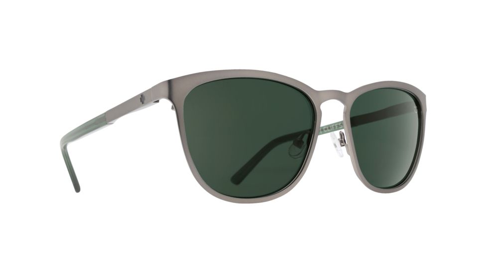 Spy Optic Cliffside Sunglasses, Matte Gunmetal/Matte Translucent Seaweed Frame, Happy Gray/Green Lens, 873500767863