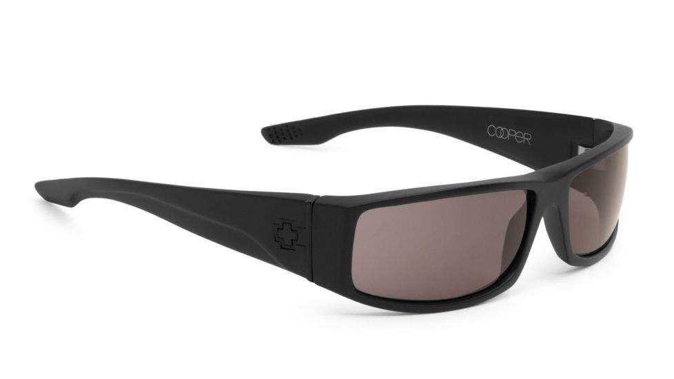 Spy Optic Cooper Single Vision Prescription Sunglasses, Matte Black Frame, Gray Lens-670195374129SV